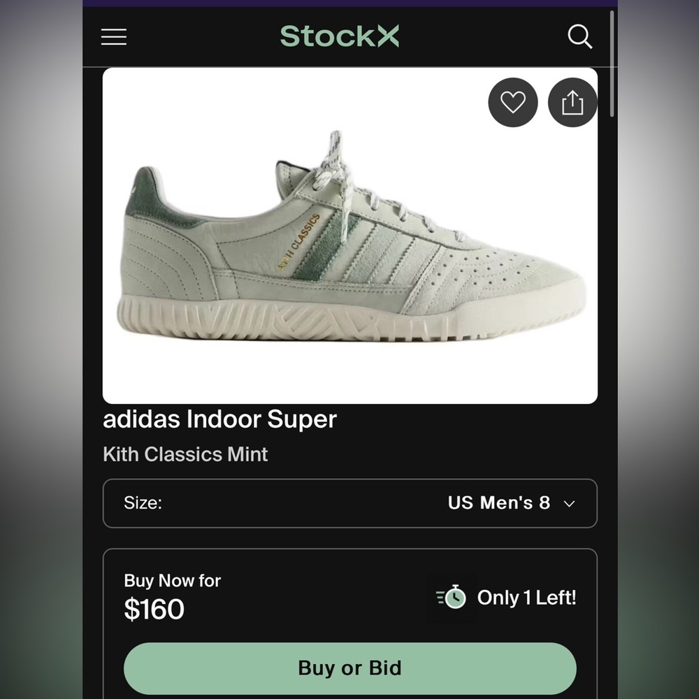 Kith x Adidas Indoor Super Classics Program- Green. Men's US 9 NWT - Picture 2 of 7